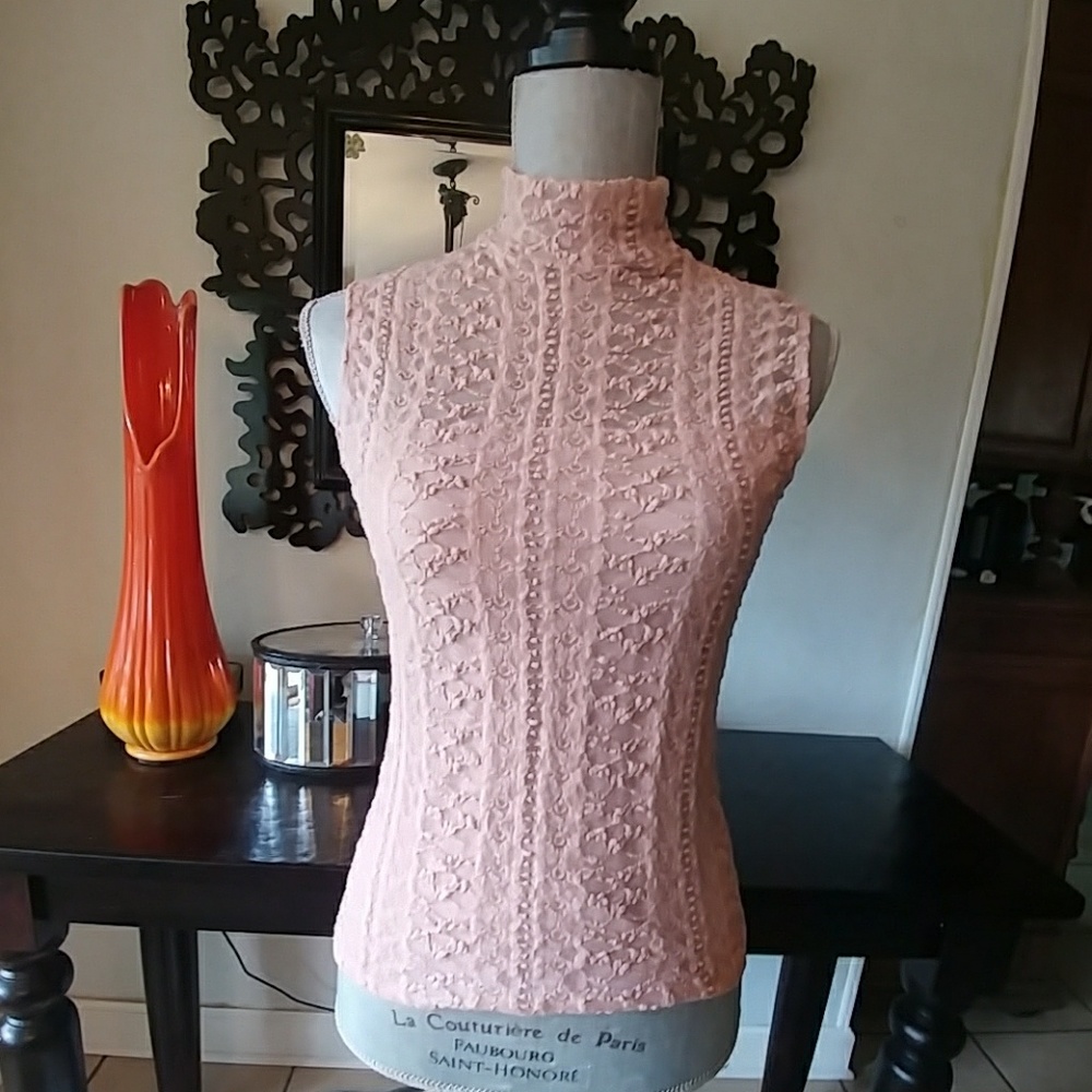 Pale Pink Illusion Top sz M